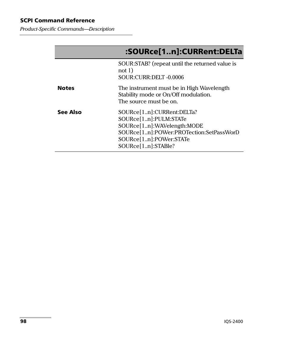 Source[1..n]:current:delta | EXFO IQS-2400 WDM Laser Source for IQS-500/600 User Manual | Page 104 / 194