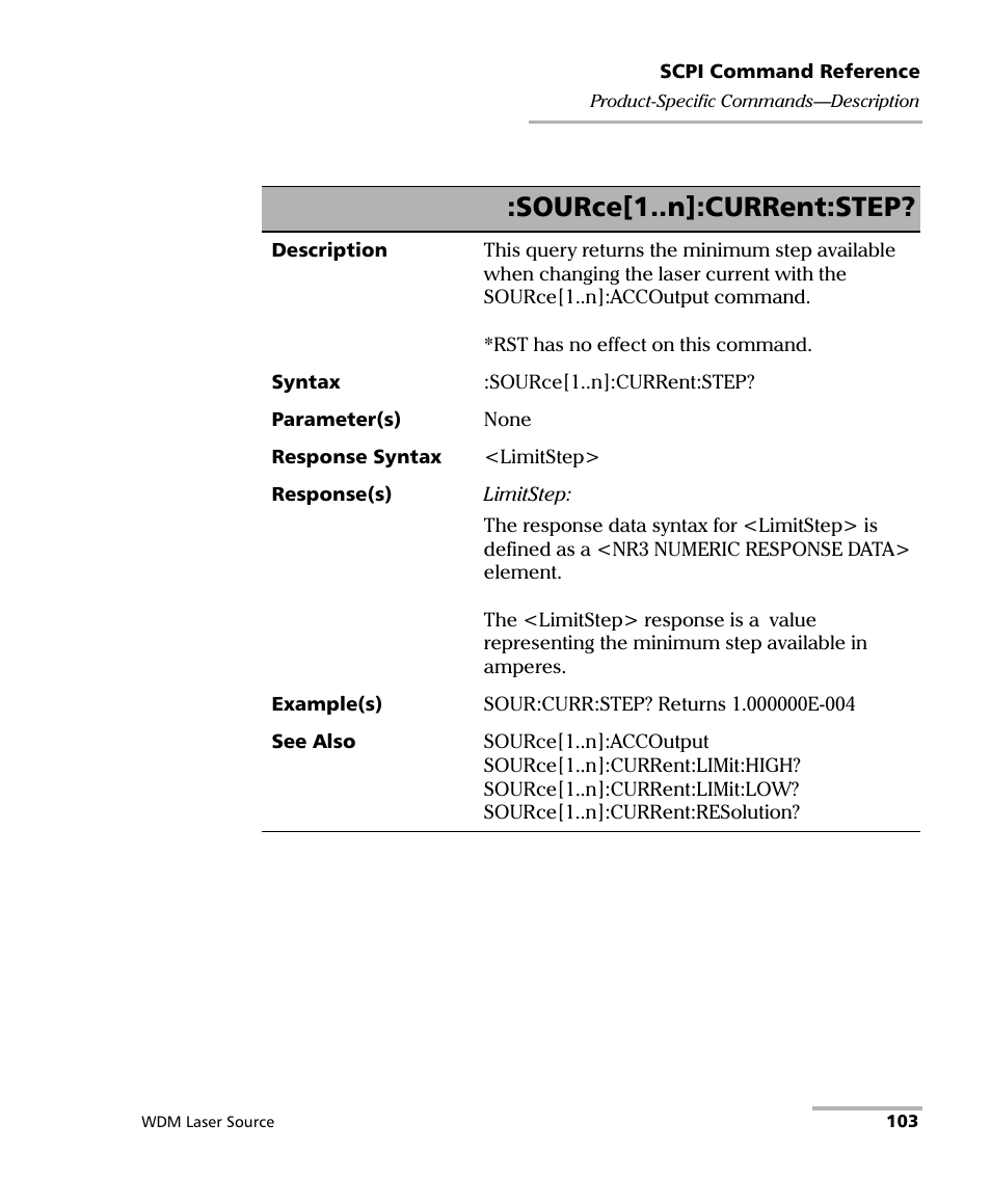 Source[1..n]:current:step | EXFO IQS-2400 WDM Laser Source for IQS-500/600 User Manual | Page 109 / 194