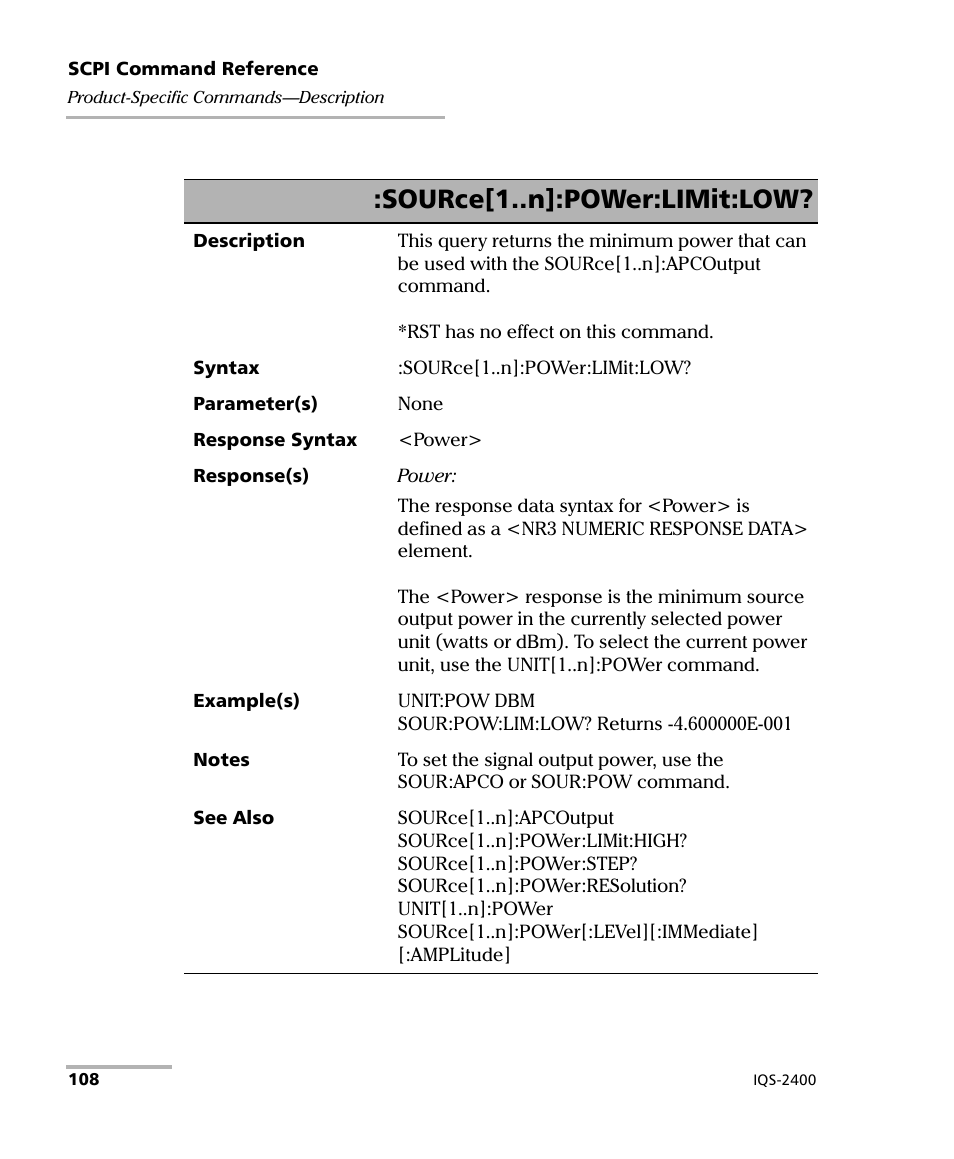 Source[1..n]:power:limit:low | EXFO IQS-2400 WDM Laser Source for IQS-500/600 User Manual | Page 114 / 194