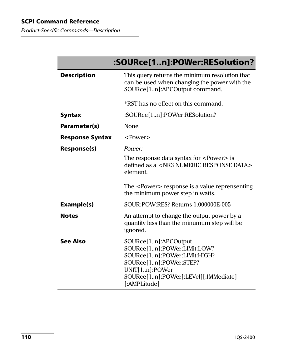 Source[1..n]:power:resolution | EXFO IQS-2400 WDM Laser Source for IQS-500/600 User Manual | Page 116 / 194