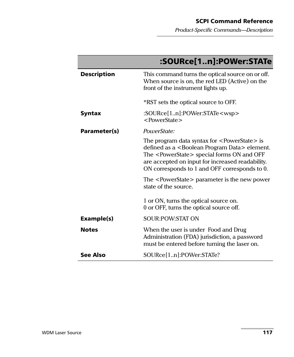 Source[1..n]:power:state | EXFO IQS-2400 WDM Laser Source for IQS-500/600 User Manual | Page 123 / 194