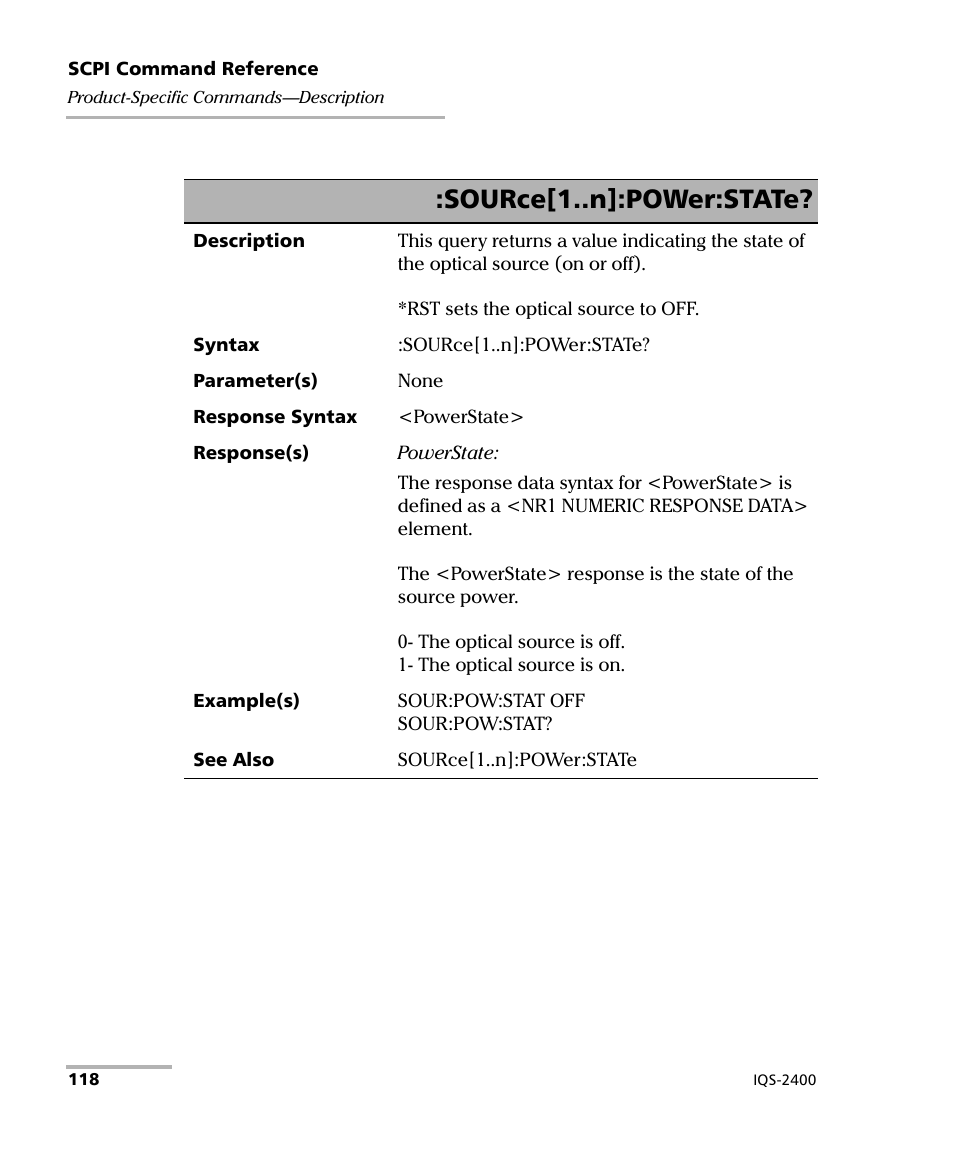 Source[1..n]:power:state | EXFO IQS-2400 WDM Laser Source for IQS-500/600 User Manual | Page 124 / 194