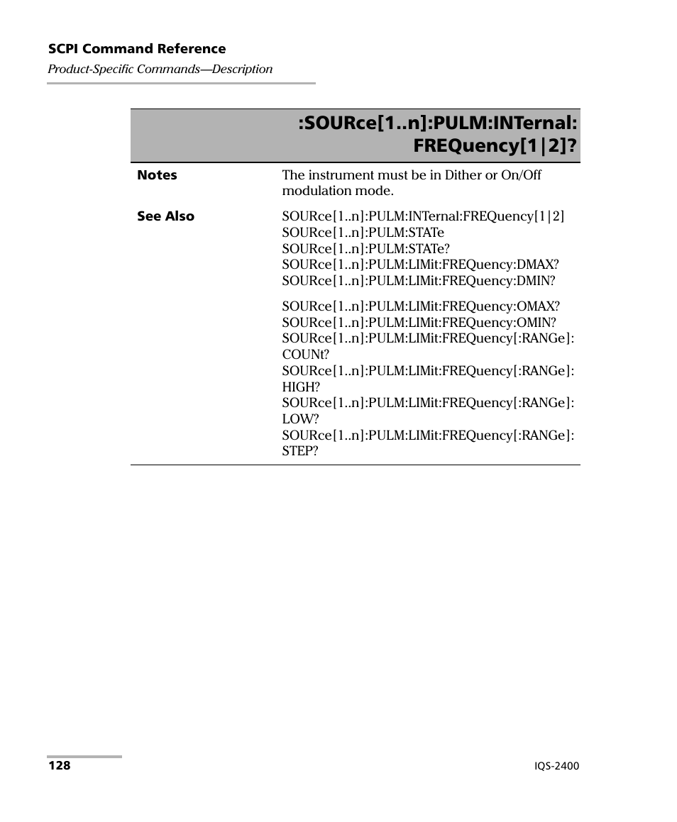 Source[1..n]:pulm:internal: frequency[1|2 | EXFO IQS-2400 WDM Laser Source for IQS-500/600 User Manual | Page 134 / 194