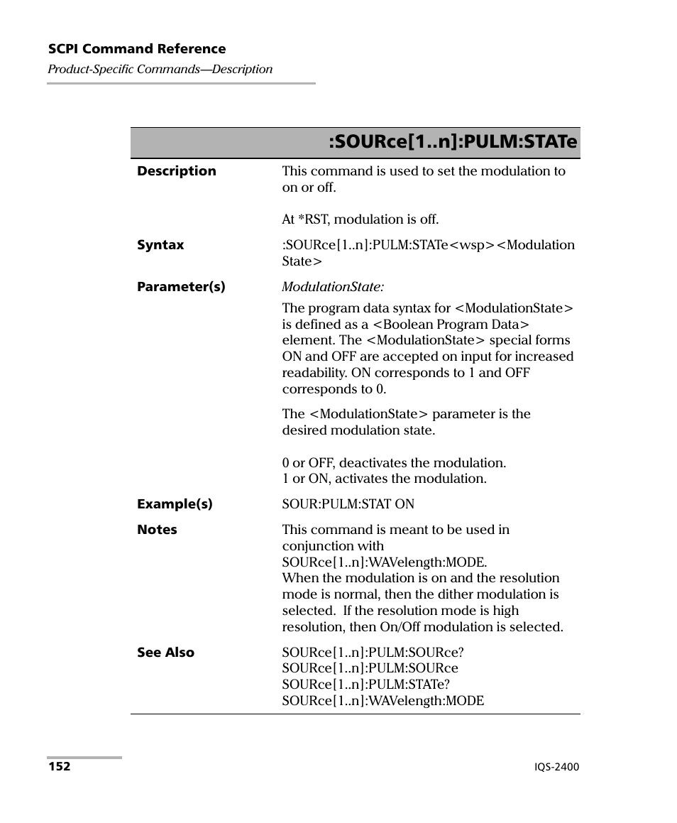 Source[1..n]:pulm:state | EXFO IQS-2400 WDM Laser Source for IQS-500/600 User Manual | Page 158 / 194