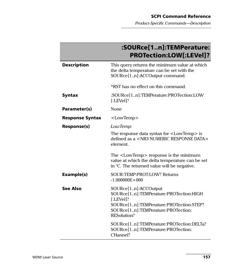 Source[1..n]:temperature: protection:low[:level | EXFO IQS-2400 WDM Laser Source for IQS-500/600 User Manual | Page 163 / 194