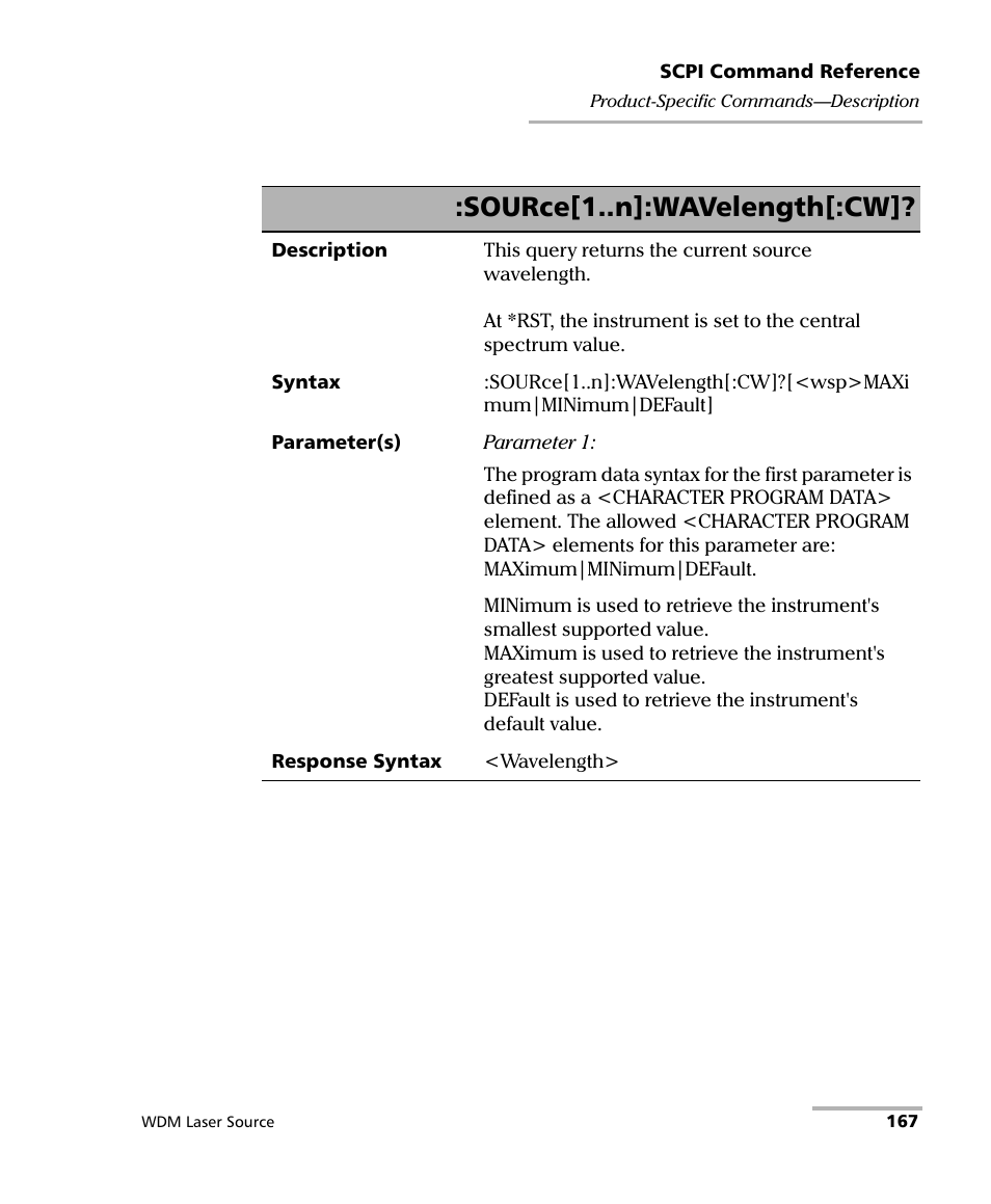 Source[1..n]:wavelength[:cw | EXFO IQS-2400 WDM Laser Source for IQS-500/600 User Manual | Page 173 / 194