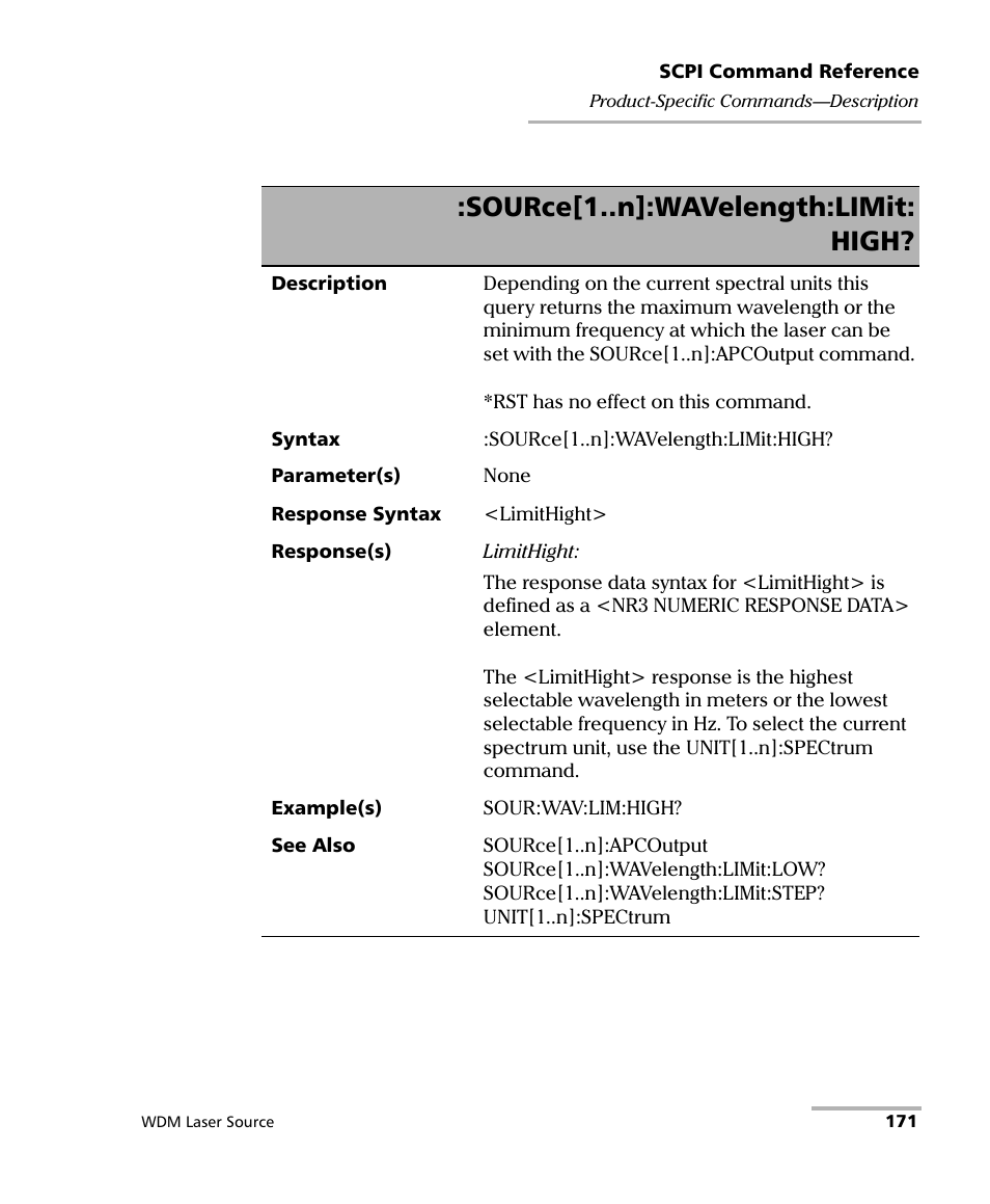 Source[1..n]:wavelength:limit: high | EXFO IQS-2400 WDM Laser Source for IQS-500/600 User Manual | Page 177 / 194