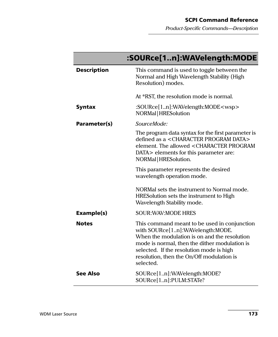 Source[1..n]:wavelength:mode | EXFO IQS-2400 WDM Laser Source for IQS-500/600 User Manual | Page 179 / 194