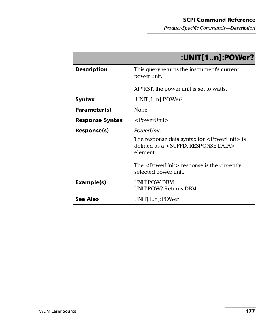 Unit[1..n]:power | EXFO IQS-2400 WDM Laser Source for IQS-500/600 User Manual | Page 183 / 194