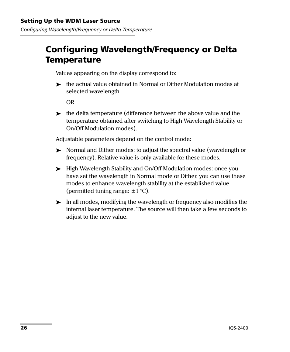 EXFO IQS-2400 WDM Laser Source for IQS-500/600 User Manual | Page 32 / 194
