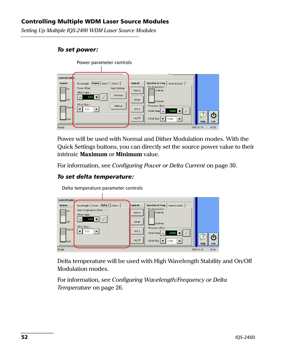 EXFO IQS-2400 WDM Laser Source for IQS-500/600 User Manual | Page 58 / 194