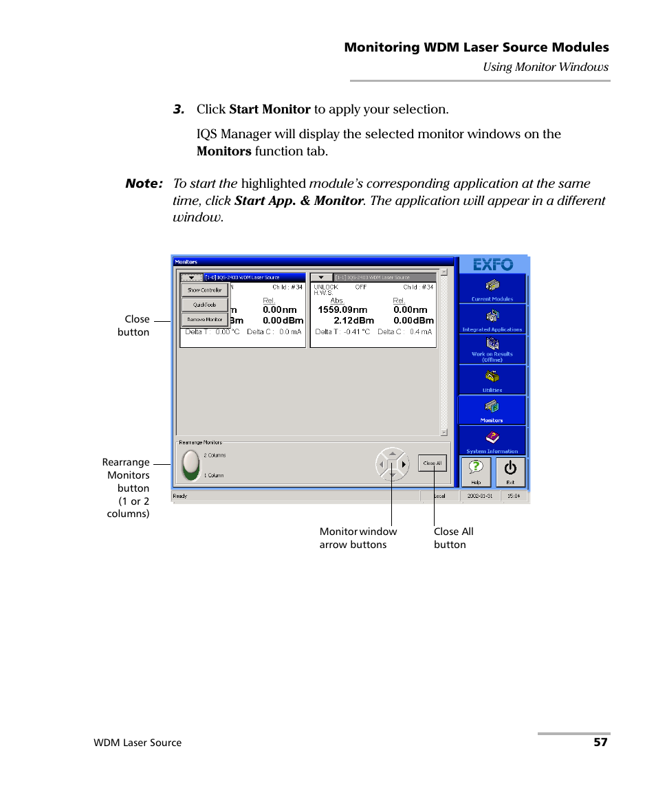 EXFO IQS-2400 WDM Laser Source for IQS-500/600 User Manual | Page 63 / 194