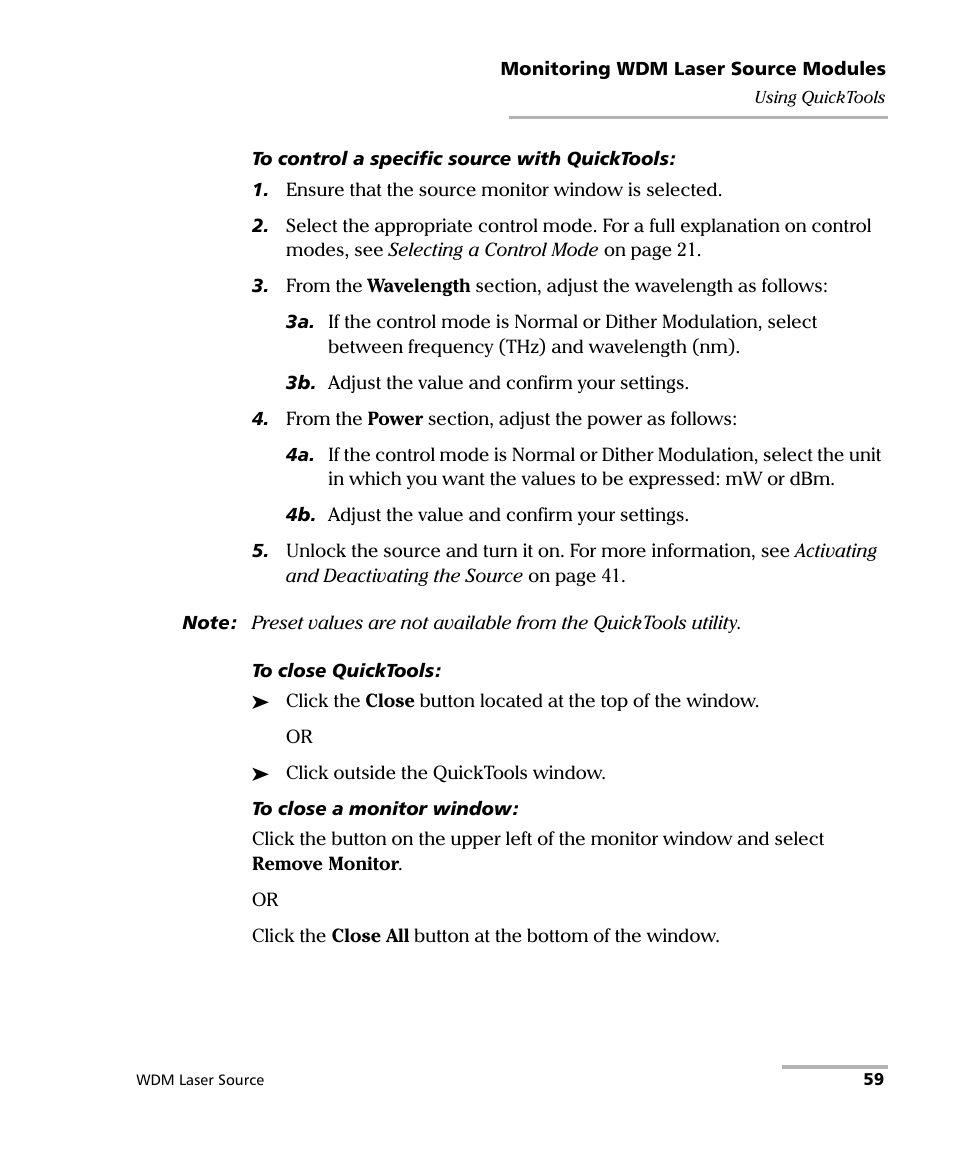 EXFO IQS-2400 WDM Laser Source for IQS-500/600 User Manual | Page 65 / 194