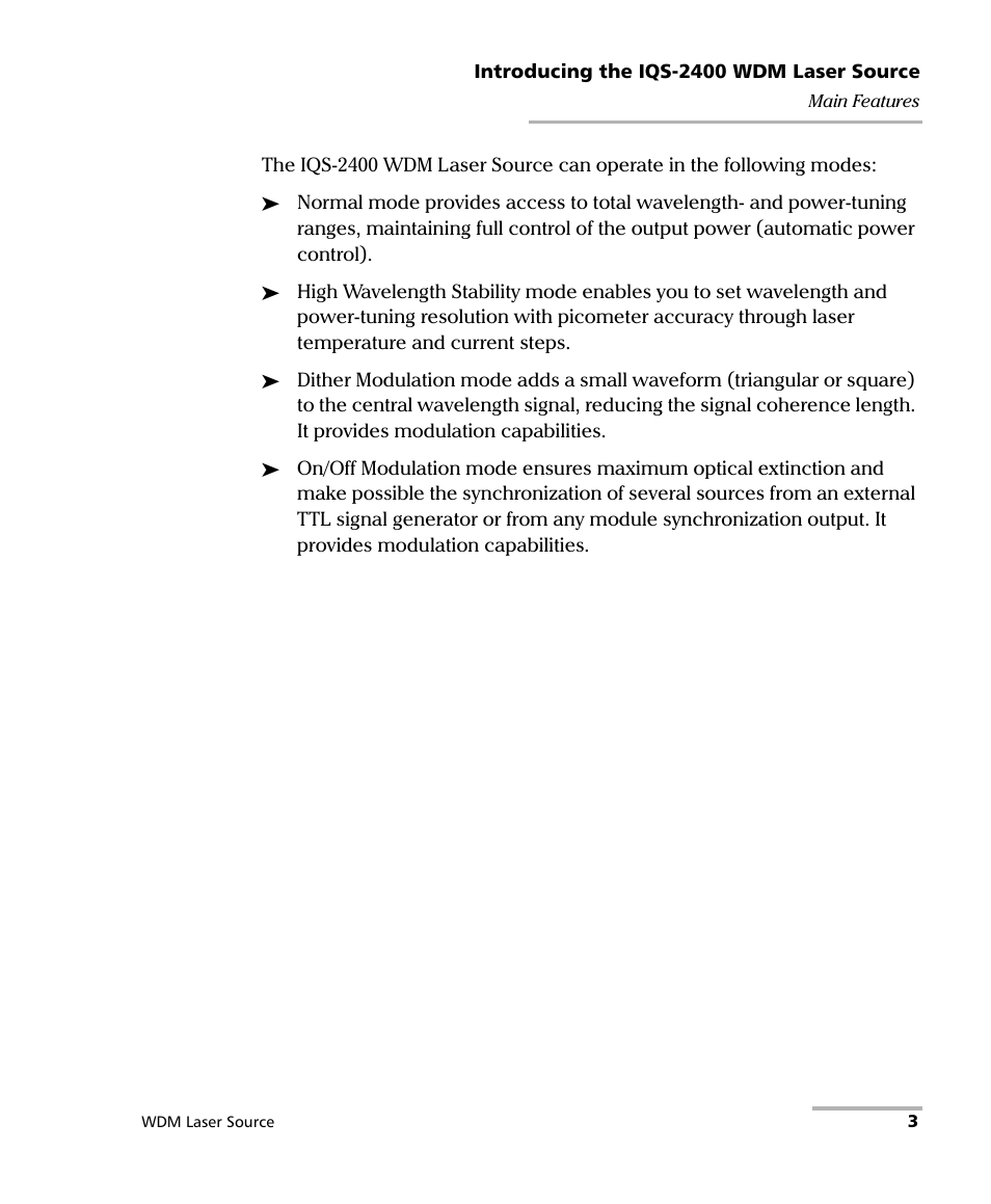 EXFO IQS-2400 WDM Laser Source for IQS-500/600 User Manual | Page 9 / 194