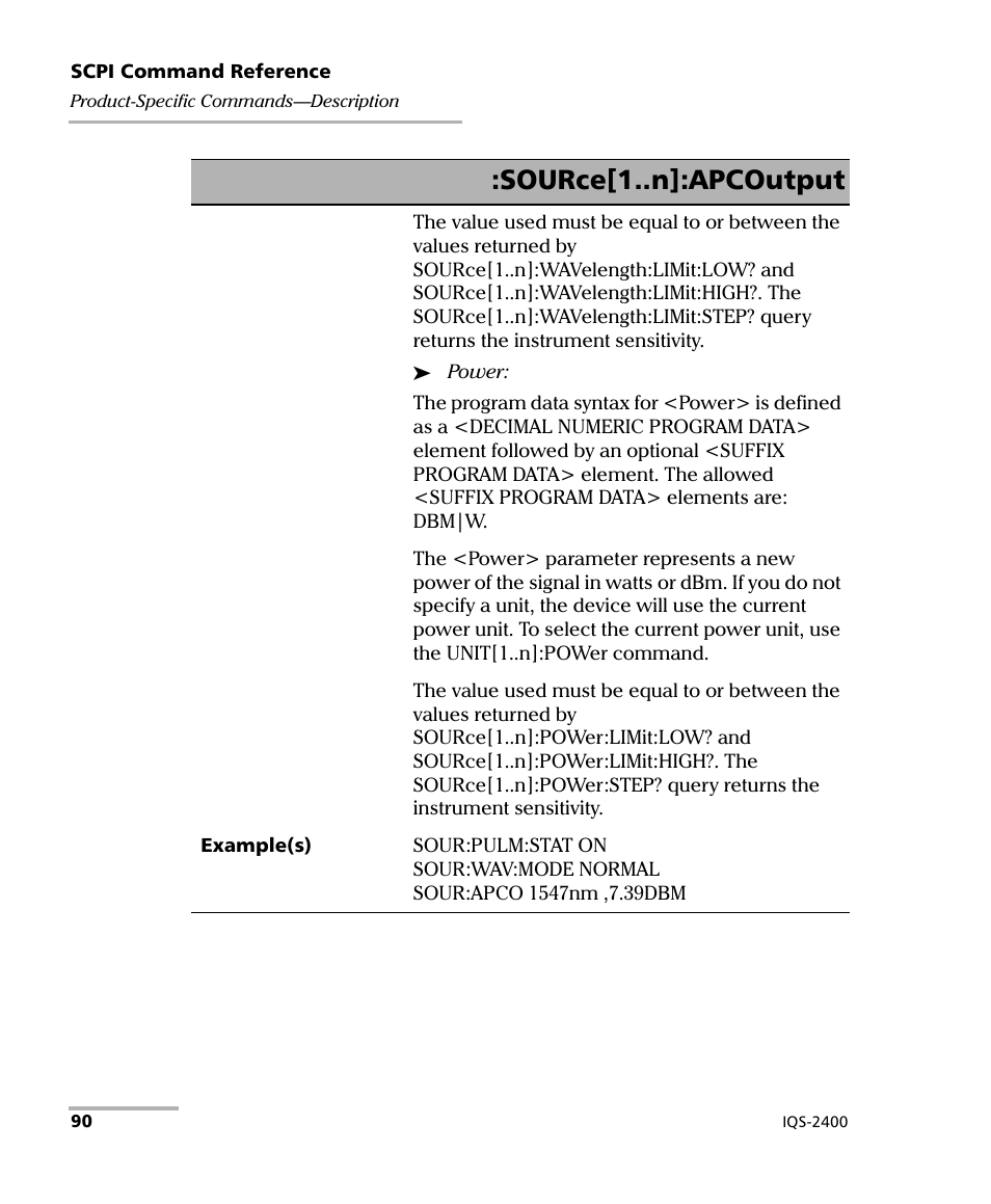 Source[1..n]:apcoutput | EXFO IQS-2400 WDM Laser Source for IQS-500/600 User Manual | Page 96 / 194