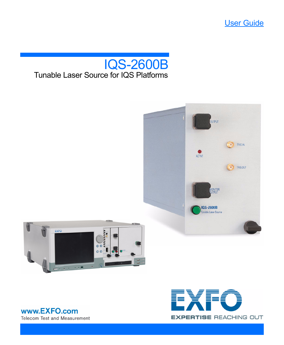 EXFO IQS-2600B Tunable Laser Source for IQS Platforms User Manual | 142 pages