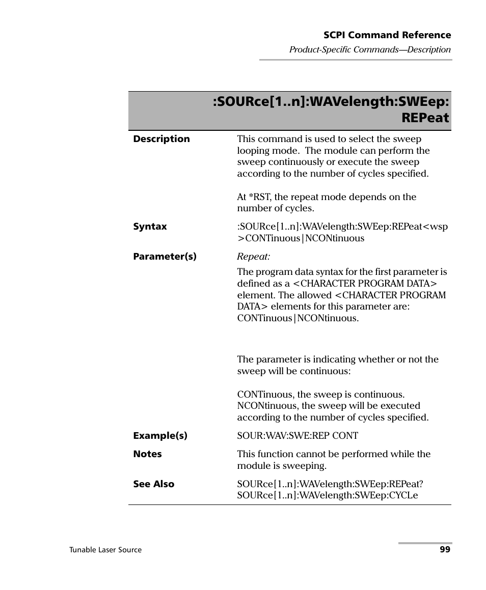 Source[1..n]:wavelength:sweep: repeat | EXFO IQS-2600B Tunable Laser Source for IQS Platforms User Manual | Page 105 / 142