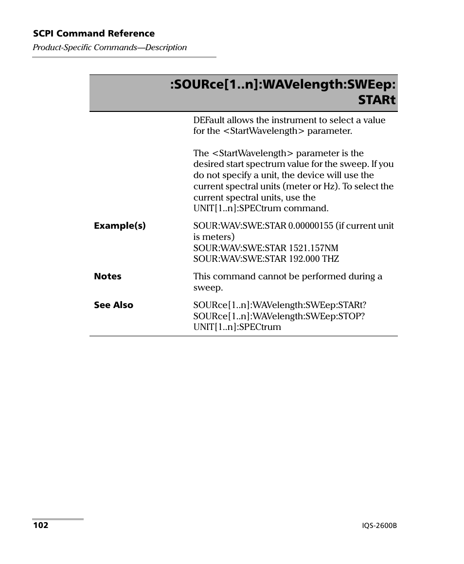 Source[1..n]:wavelength:sweep: start | EXFO IQS-2600B Tunable Laser Source for IQS Platforms User Manual | Page 108 / 142