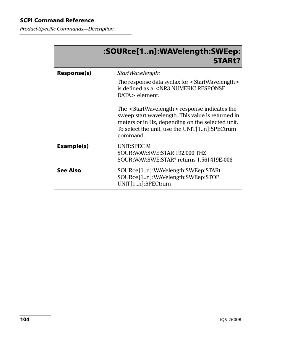 Source[1..n]:wavelength:sweep: start | EXFO IQS-2600B Tunable Laser Source for IQS Platforms User Manual | Page 110 / 142