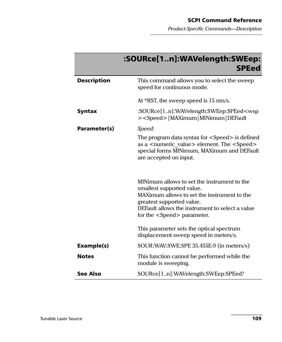 Source[1..n]:wavelength:sweep: speed | EXFO IQS-2600B Tunable Laser Source for IQS Platforms User Manual | Page 115 / 142