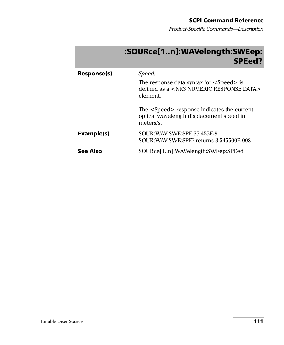 Source[1..n]:wavelength:sweep: speed | EXFO IQS-2600B Tunable Laser Source for IQS Platforms User Manual | Page 117 / 142