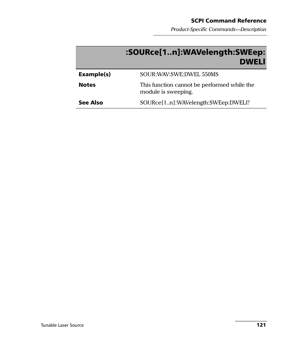 Source[1..n]:wavelength:sweep: dwell | EXFO IQS-2600B Tunable Laser Source for IQS Platforms User Manual | Page 127 / 142