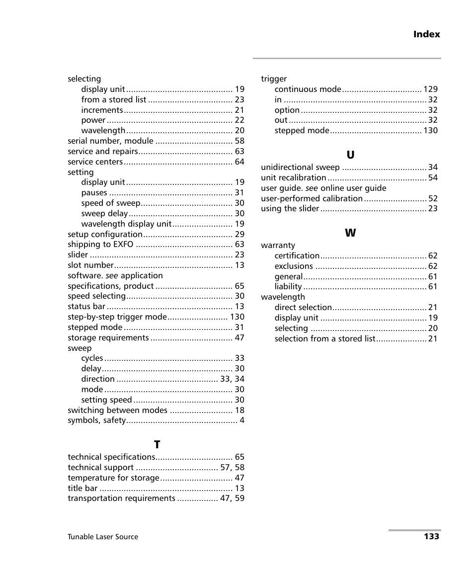 EXFO IQS-2600B Tunable Laser Source for IQS Platforms User Manual | Page 139 / 142