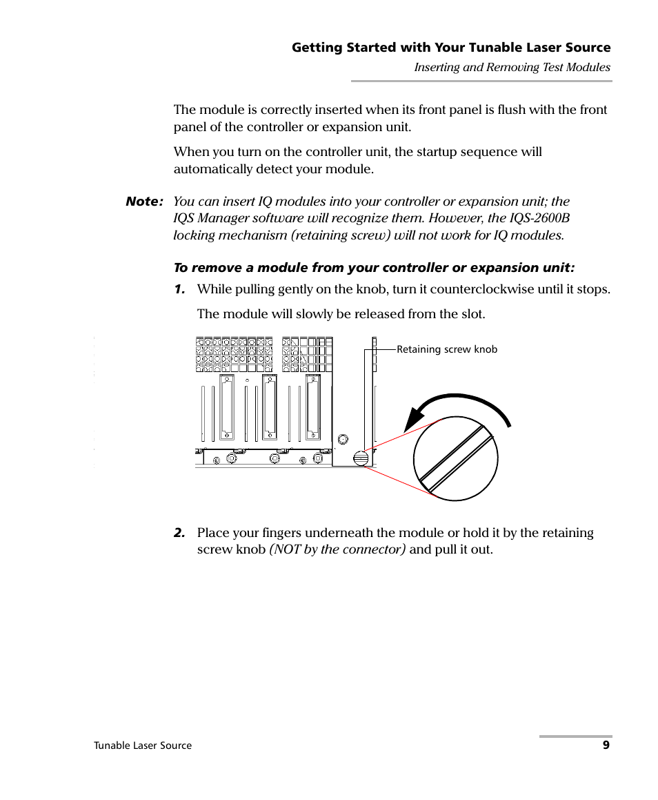 EXFO IQS-2600B Tunable Laser Source for IQS Platforms User Manual | Page 15 / 142