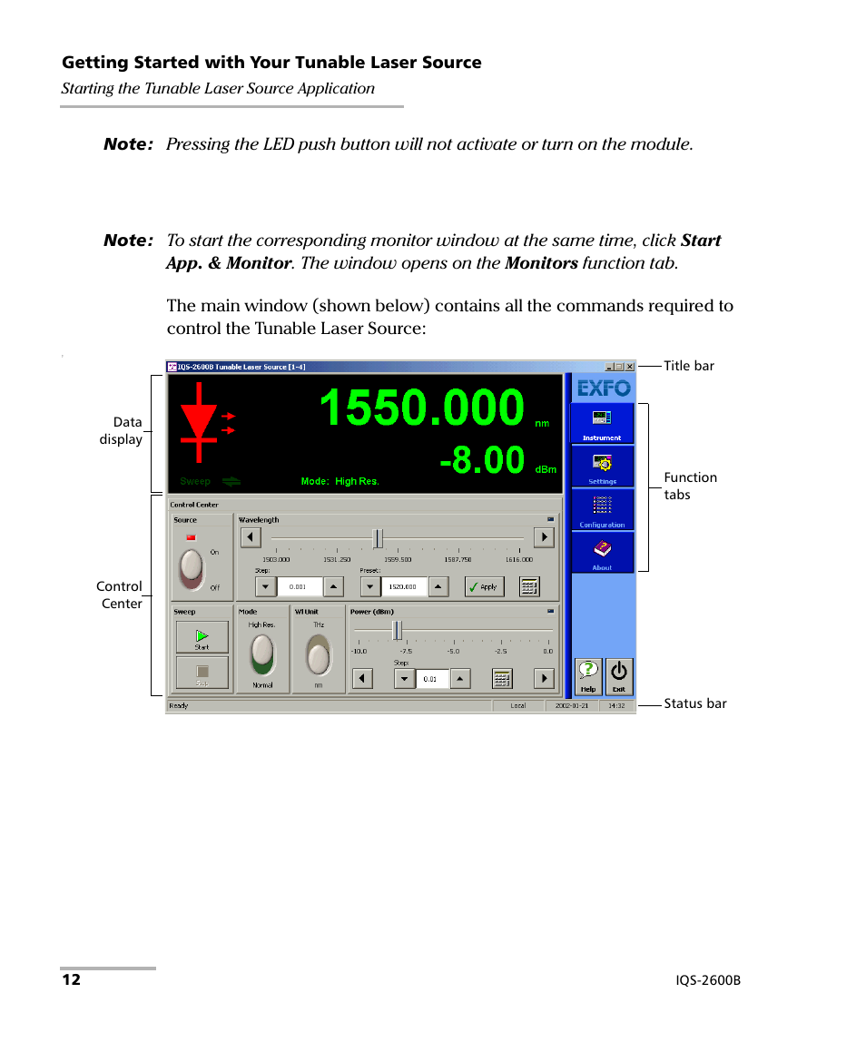 EXFO IQS-2600B Tunable Laser Source for IQS Platforms User Manual | Page 18 / 142
