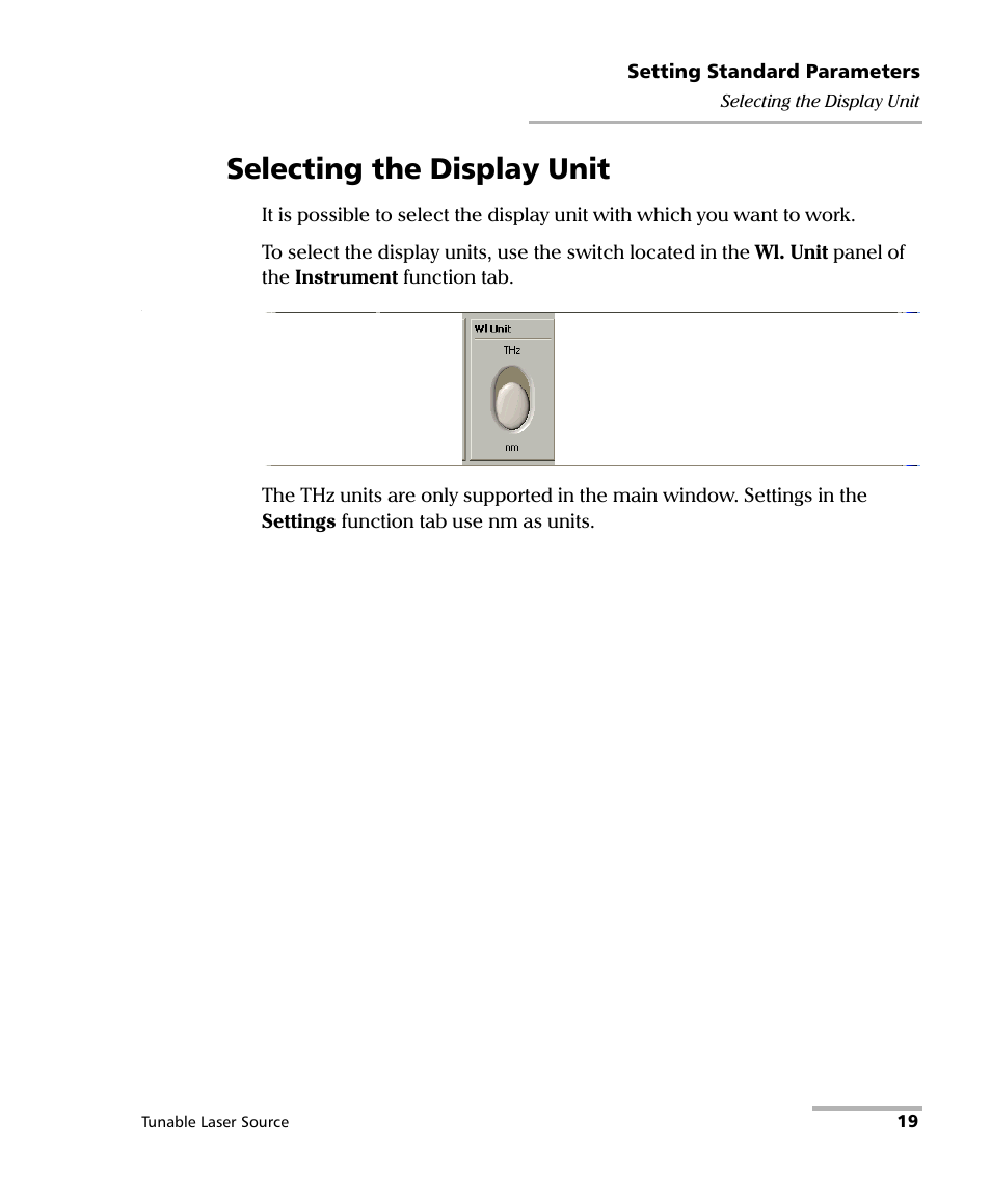 Selecting the display unit | EXFO IQS-2600B Tunable Laser Source for IQS Platforms User Manual | Page 25 / 142