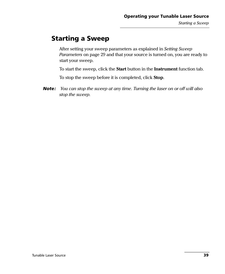 Starting a sweep | EXFO IQS-2600B Tunable Laser Source for IQS Platforms User Manual | Page 45 / 142