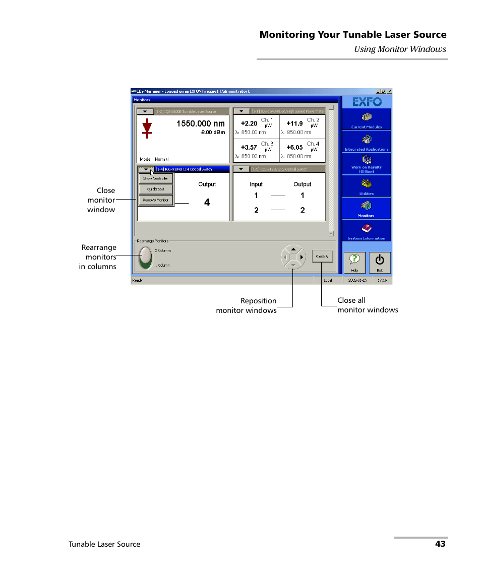 EXFO IQS-2600B Tunable Laser Source for IQS Platforms User Manual | Page 49 / 142