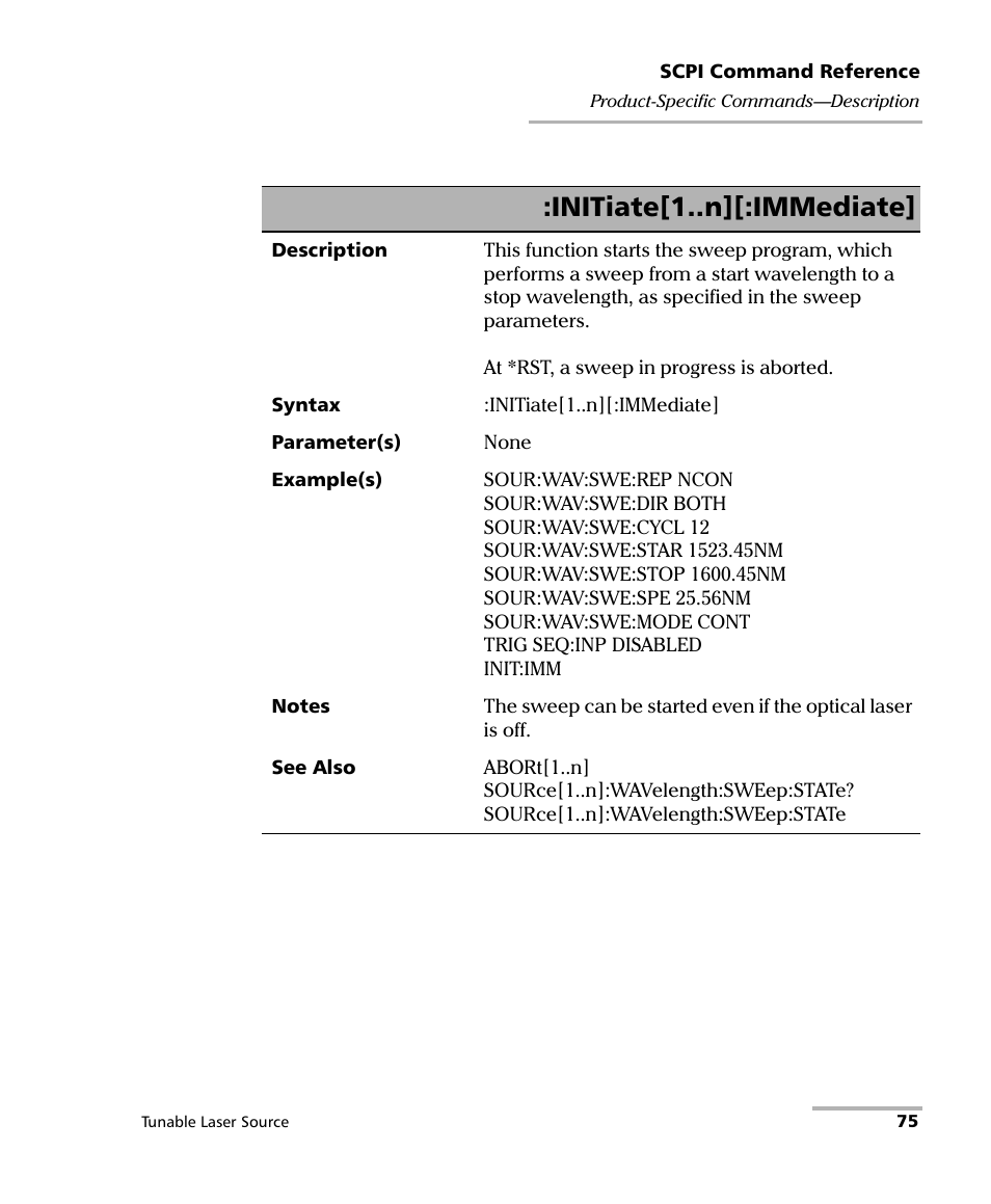 Initiate[1..n][:immediate | EXFO IQS-2600B Tunable Laser Source for IQS Platforms User Manual | Page 81 / 142