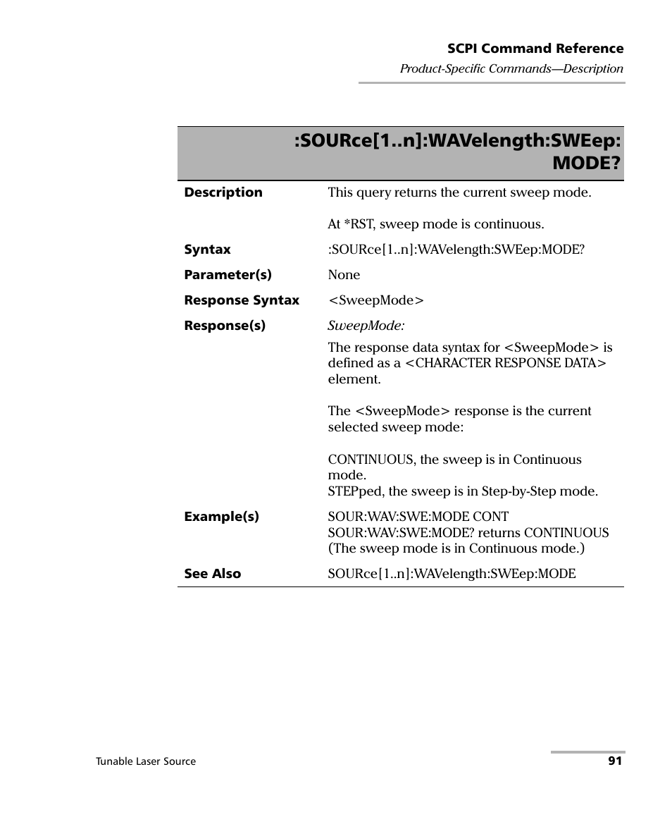 Source[1..n]:wavelength:sweep: mode | EXFO IQS-2600B Tunable Laser Source for IQS Platforms User Manual | Page 97 / 142