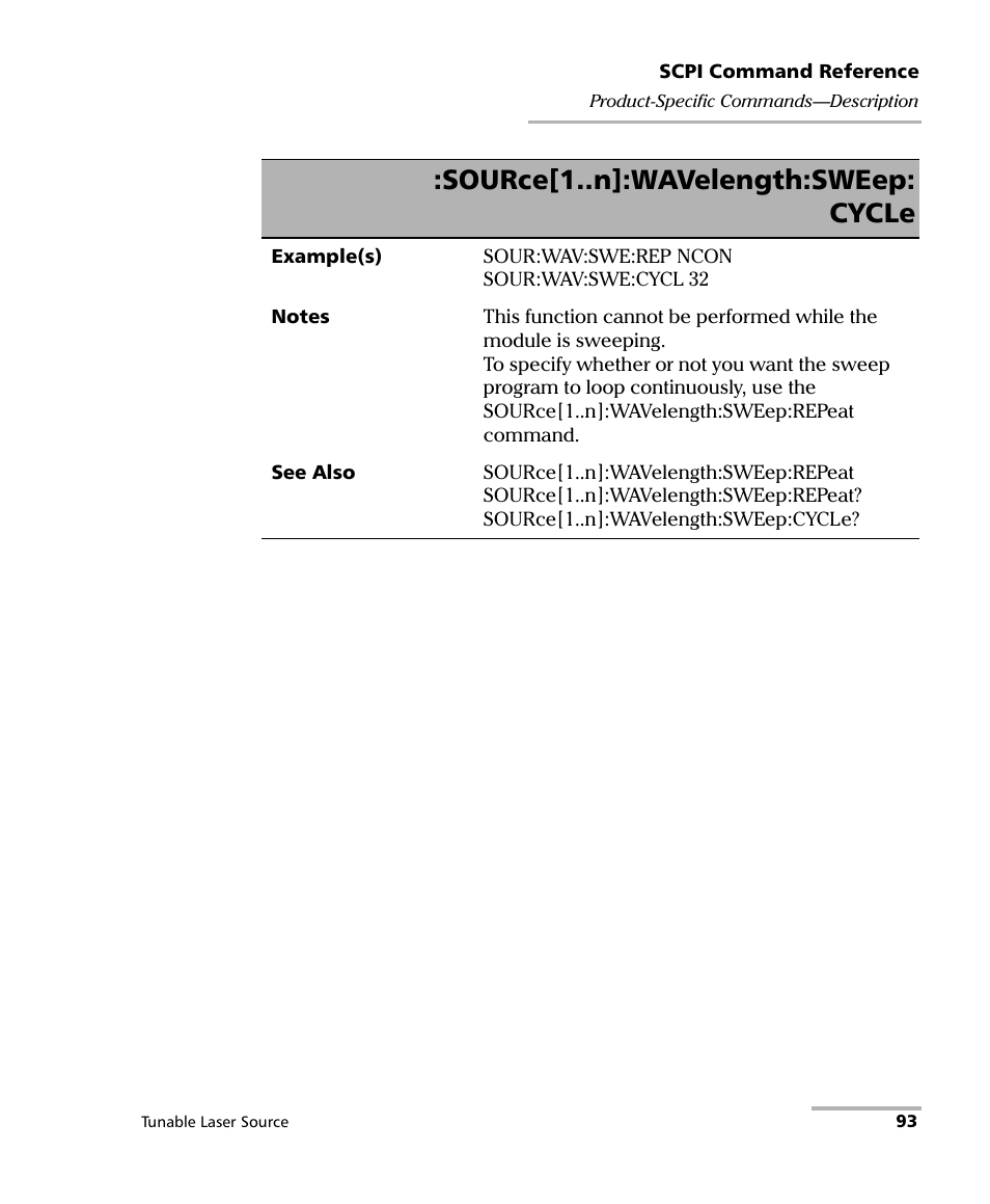 Source[1..n]:wavelength:sweep: cycle | EXFO IQS-2600B Tunable Laser Source for IQS Platforms User Manual | Page 99 / 142