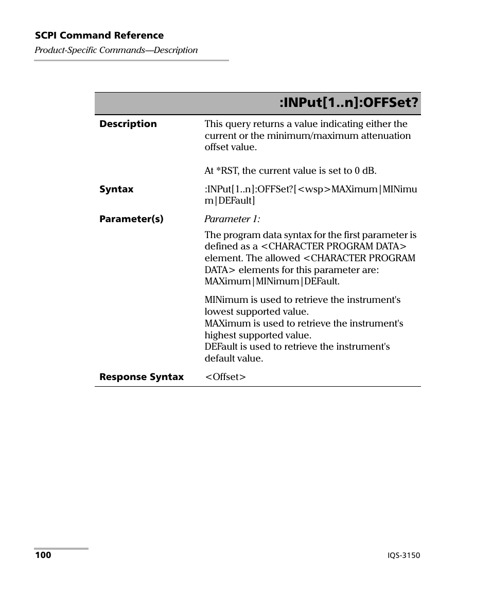 Input[1..n]:offset | EXFO IQS-3150 Variable Attenuator for IQS-500/600 User Manual | Page 106 / 161