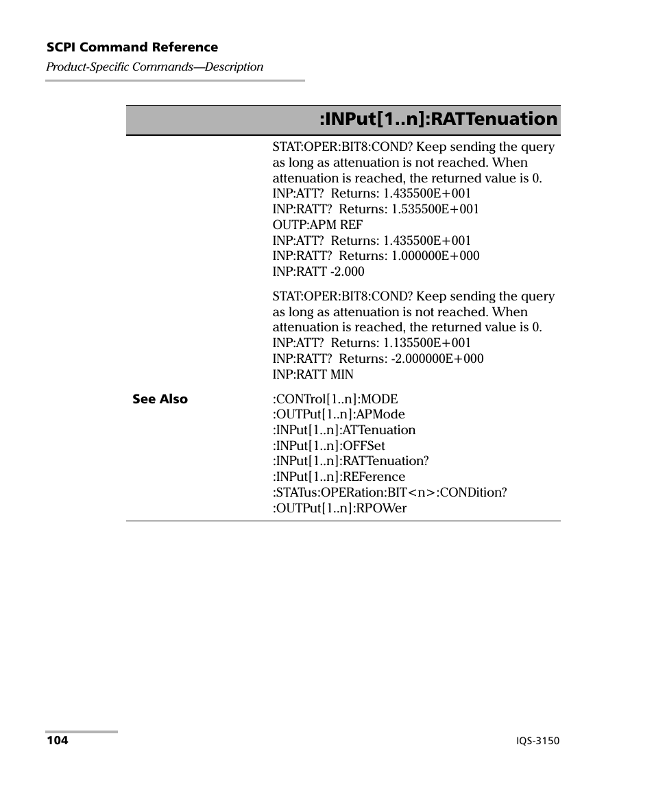 Input[1..n]:rattenuation | EXFO IQS-3150 Variable Attenuator for IQS-500/600 User Manual | Page 110 / 161