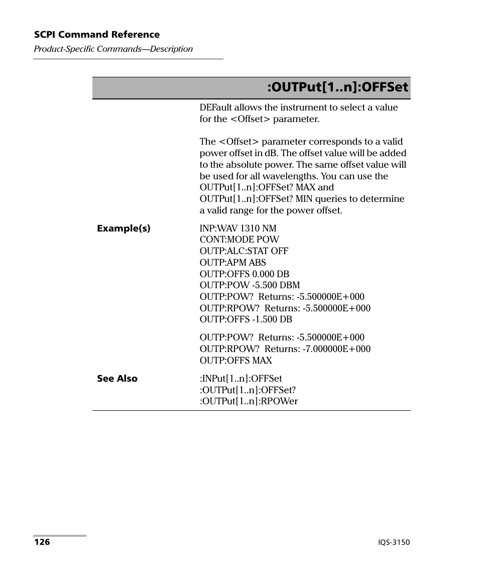 Output[1..n]:offset | EXFO IQS-3150 Variable Attenuator for IQS-500/600 User Manual | Page 132 / 161
