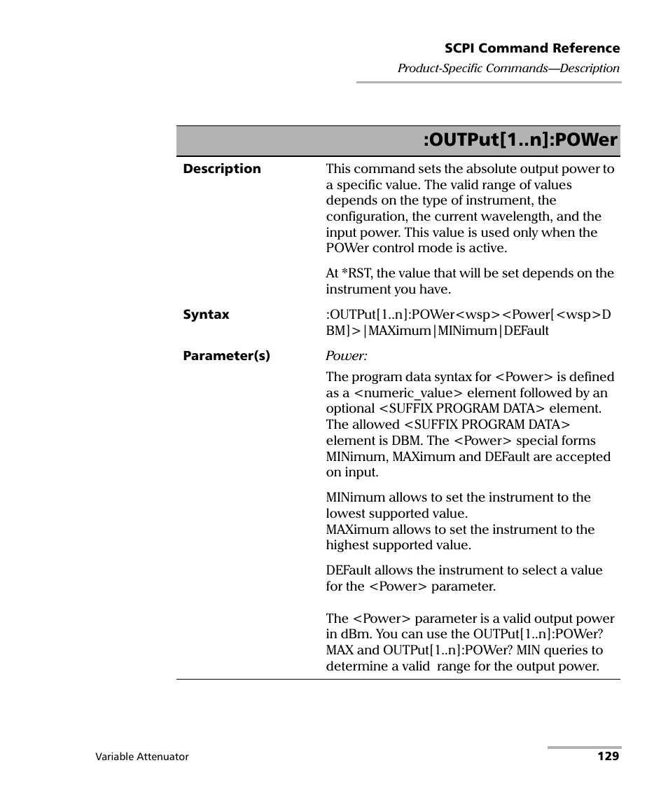 Output[1..n]:power | EXFO IQS-3150 Variable Attenuator for IQS-500/600 User Manual | Page 135 / 161