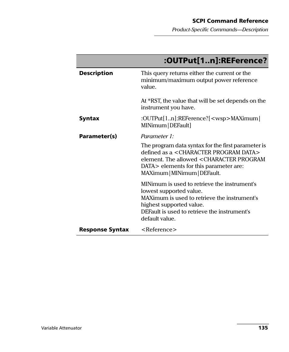 Output[1..n]:reference | EXFO IQS-3150 Variable Attenuator for IQS-500/600 User Manual | Page 141 / 161