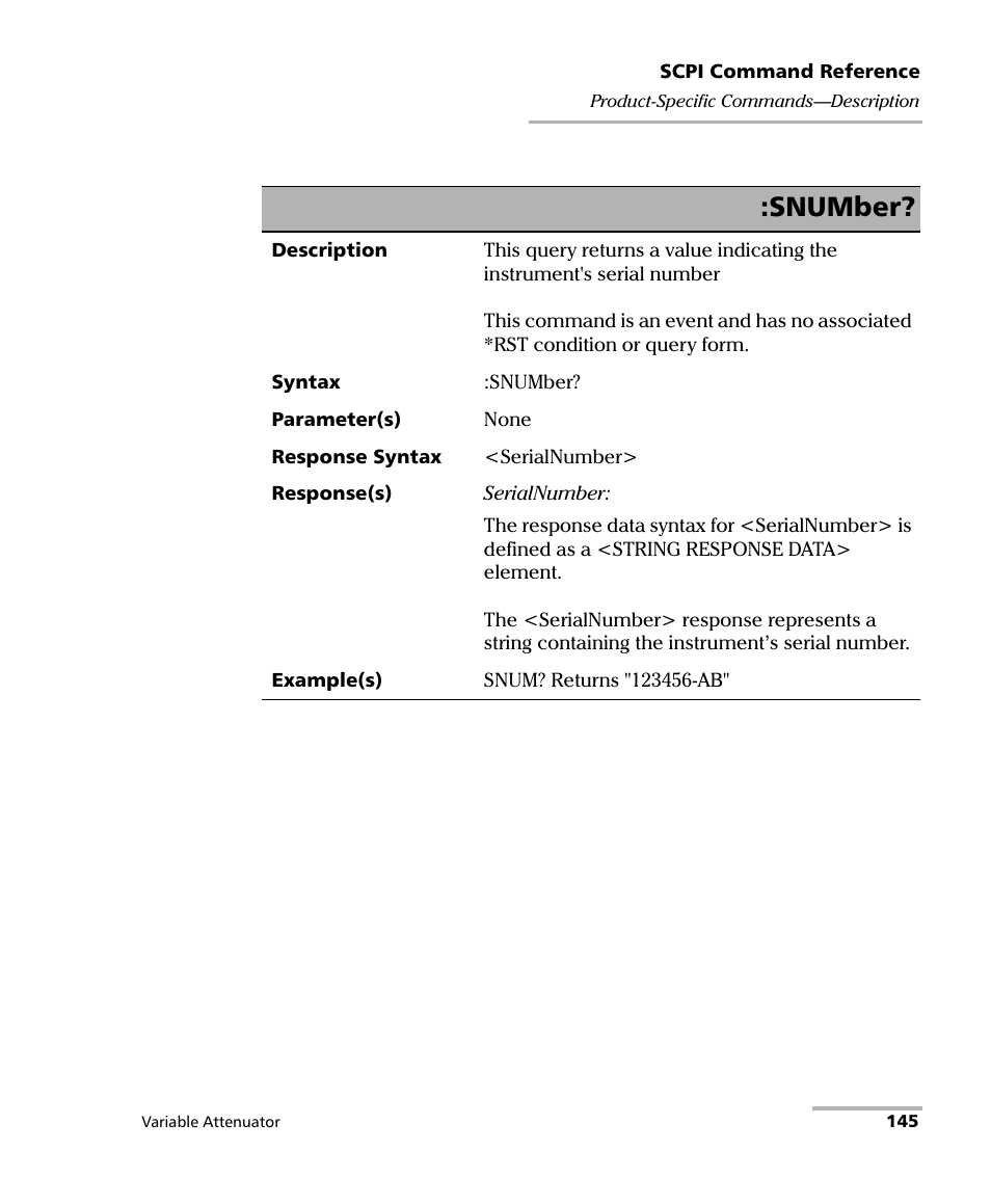 Snumber | EXFO IQS-3150 Variable Attenuator for IQS-500/600 User Manual | Page 151 / 161