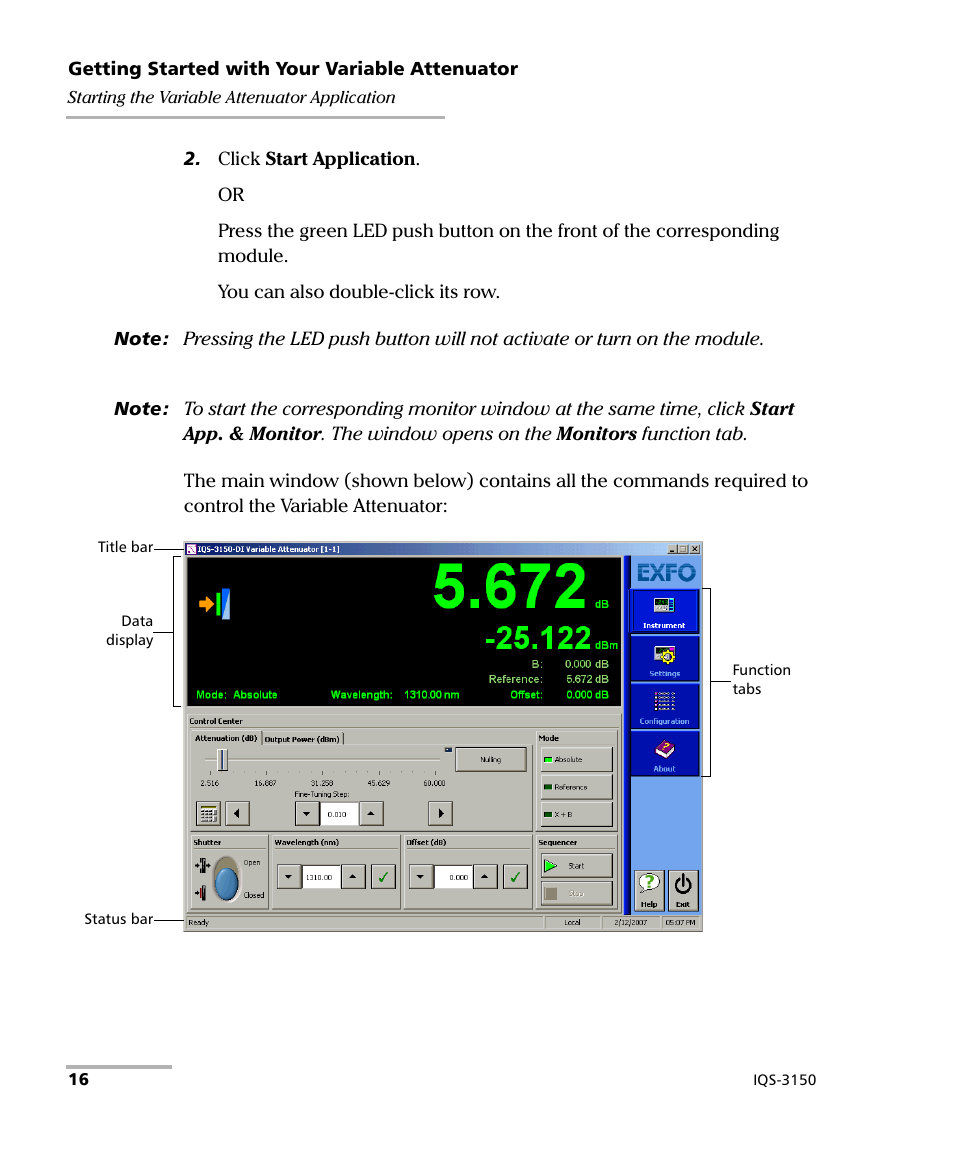 EXFO IQS-3150 Variable Attenuator for IQS-500/600 User Manual | Page 22 / 161