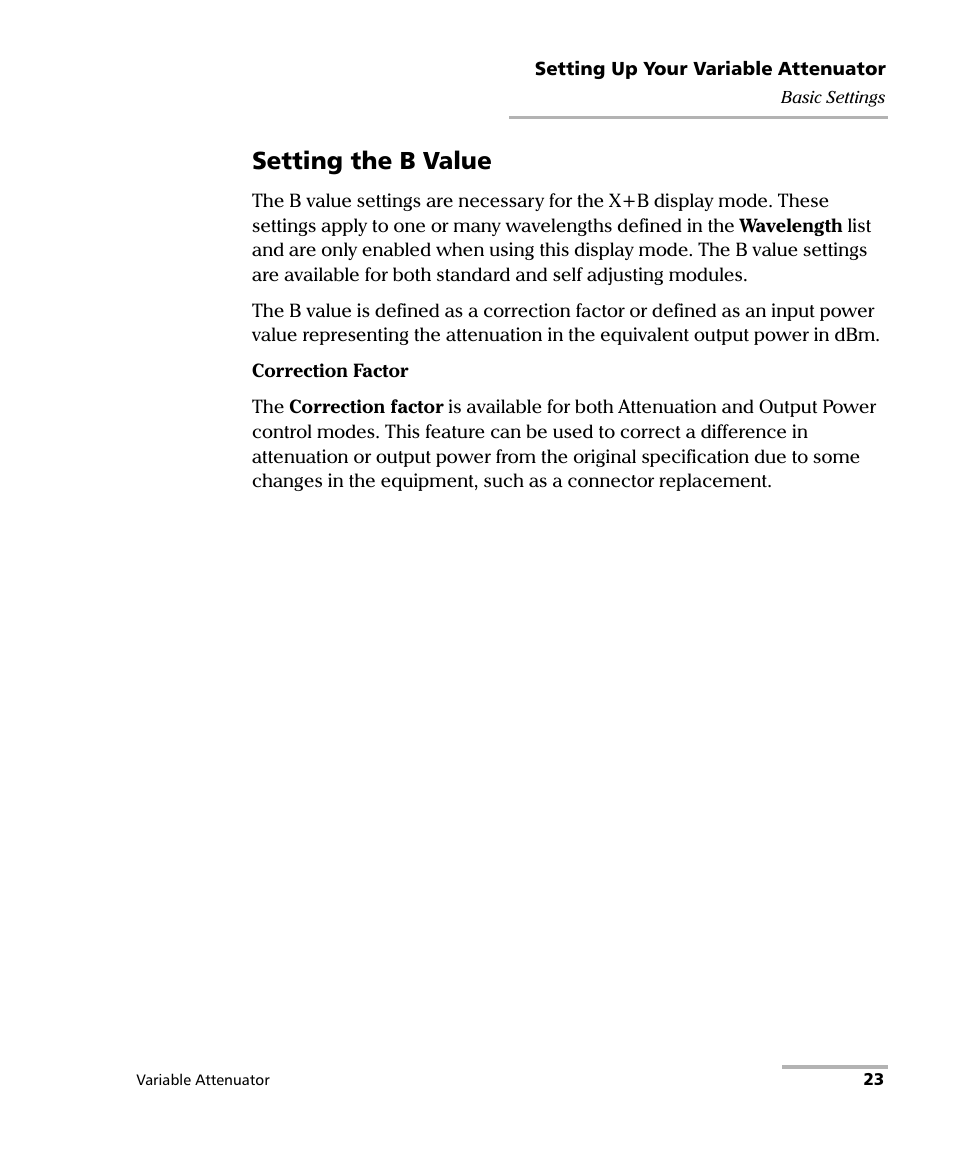 Setting the b value | EXFO IQS-3150 Variable Attenuator for IQS-500/600 User Manual | Page 29 / 161