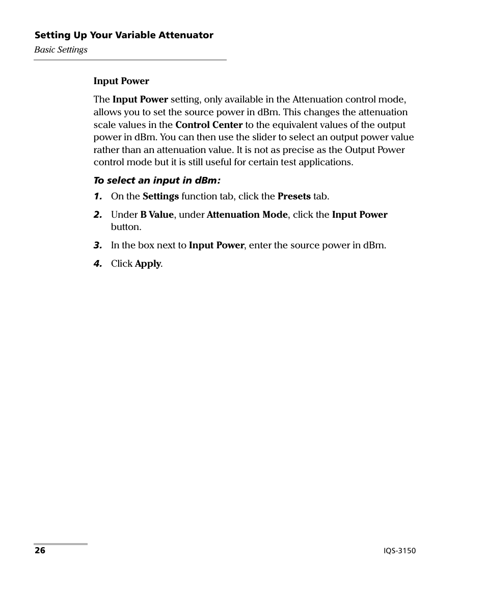 EXFO IQS-3150 Variable Attenuator for IQS-500/600 User Manual | Page 32 / 161