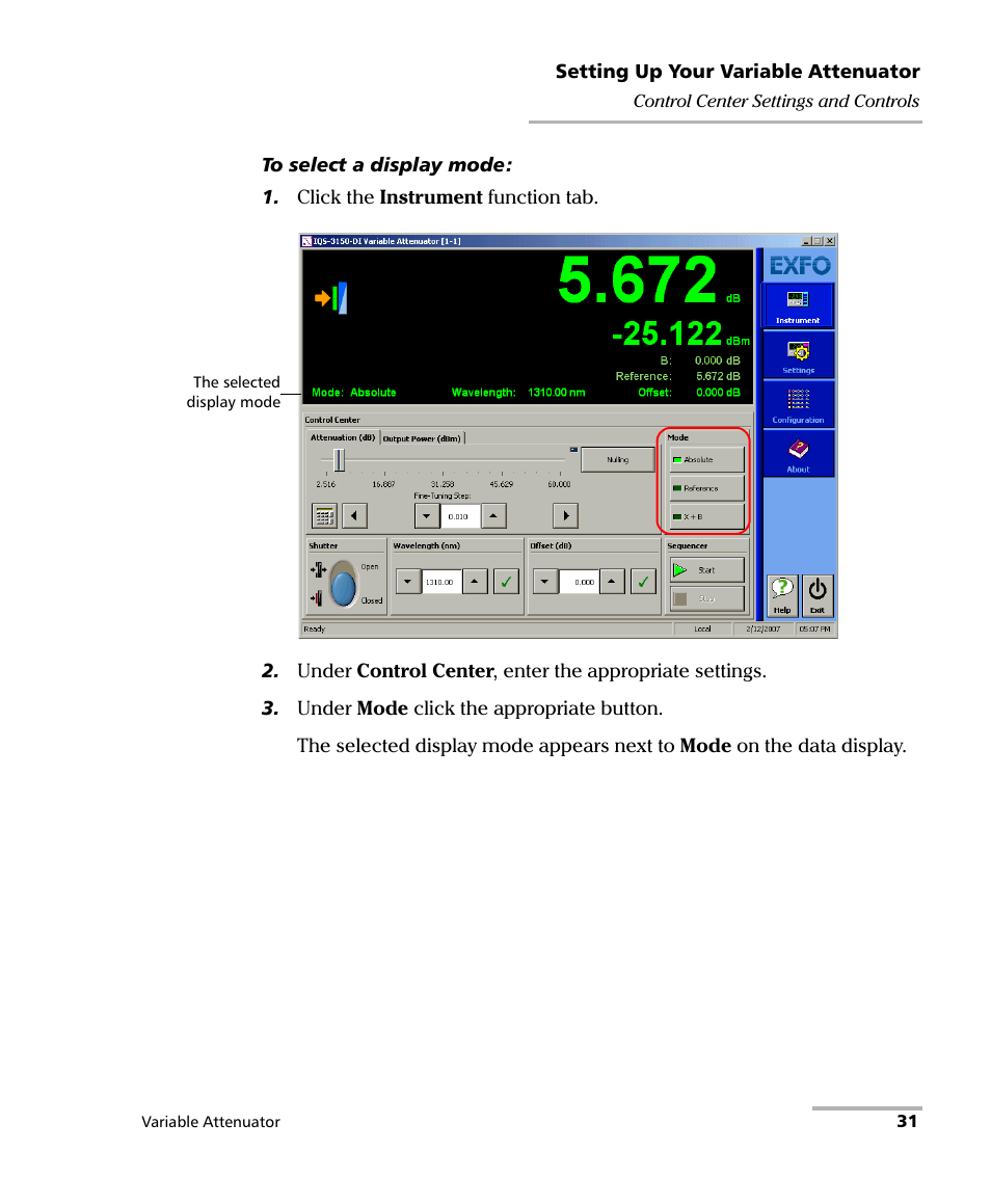 EXFO IQS-3150 Variable Attenuator for IQS-500/600 User Manual | Page 37 / 161