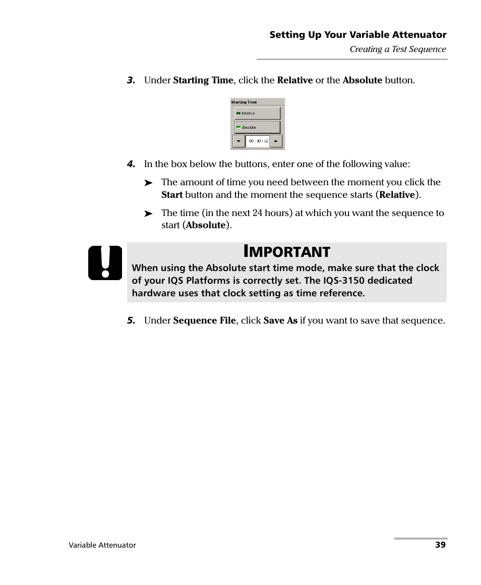 Mportant | EXFO IQS-3150 Variable Attenuator for IQS-500/600 User Manual | Page 45 / 161