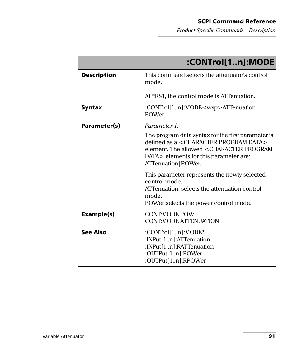 Control[1..n]:mode | EXFO IQS-3150 Variable Attenuator for IQS-500/600 User Manual | Page 97 / 161