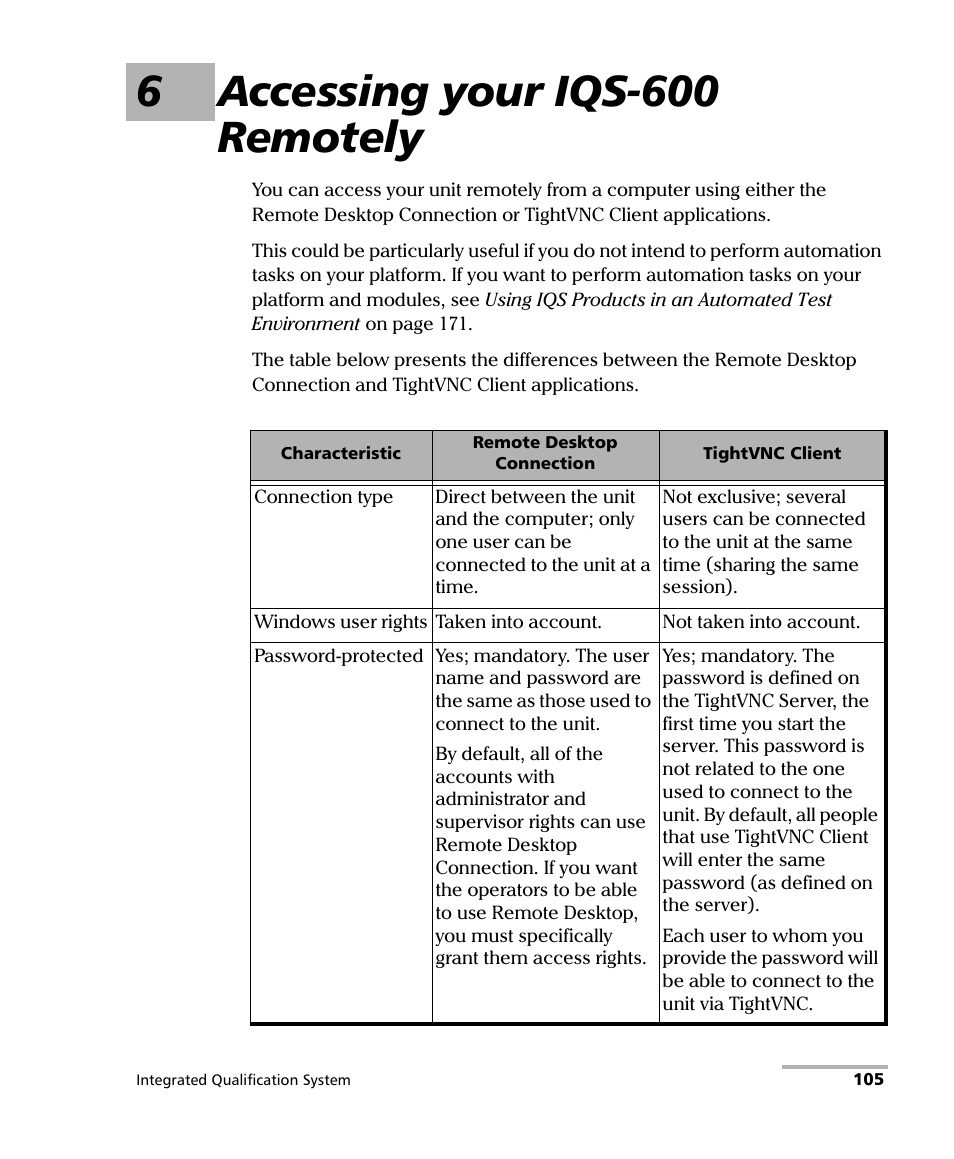 6 accessing your iqs-600 remotely, 6accessing your iqs-600 remotely | EXFO IQS-600 Integrated Qualification System User Manual | Page 113 / 357