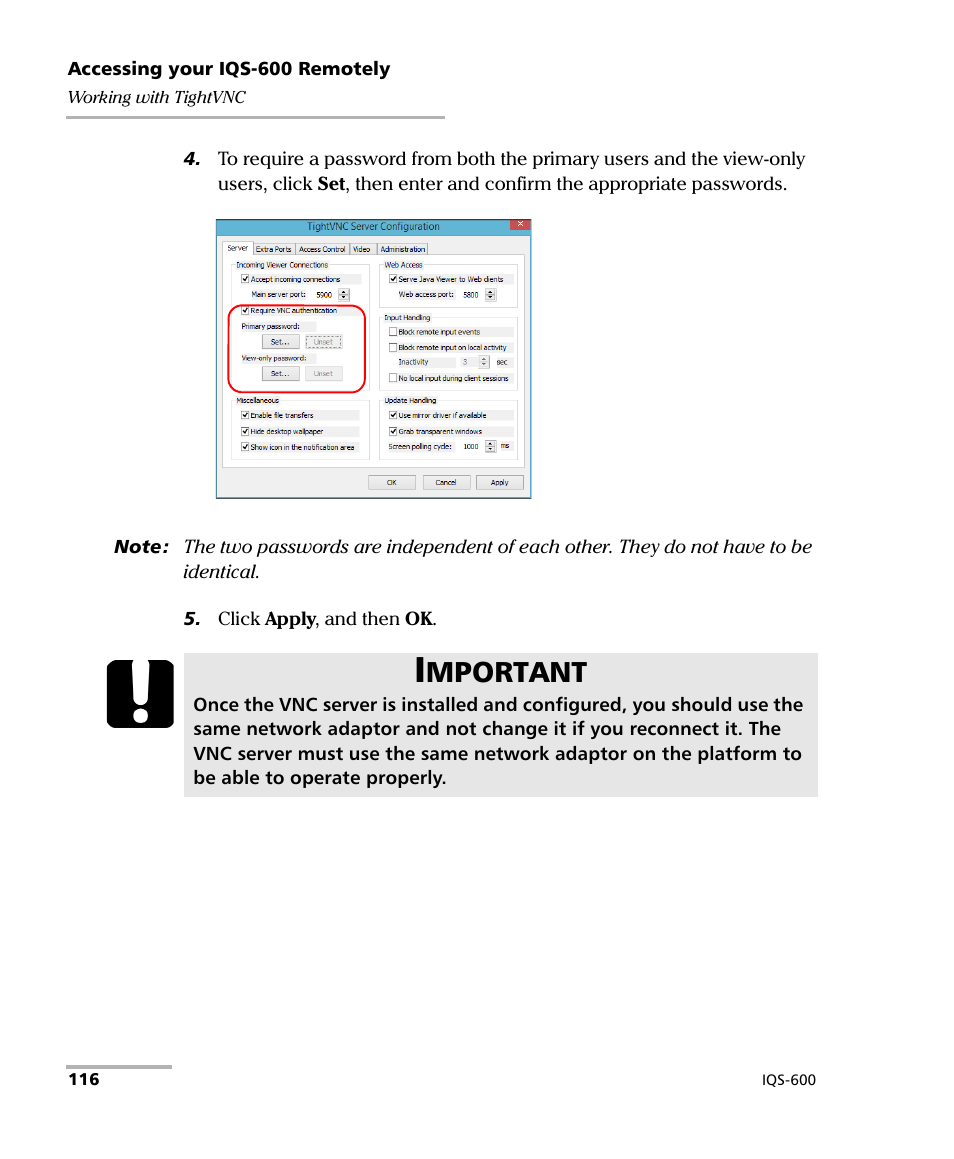Mportant | EXFO IQS-600 Integrated Qualification System User Manual | Page 124 / 357