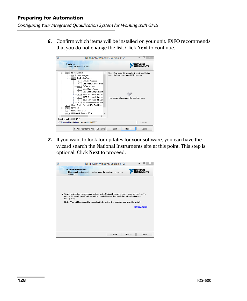 EXFO IQS-600 Integrated Qualification System User Manual | Page 136 / 357